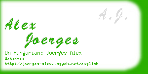 alex joerges business card
